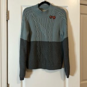 NWT Ted Baker Colorblock Chunky Knit Sweater, Size 8 (Ted Size 3)